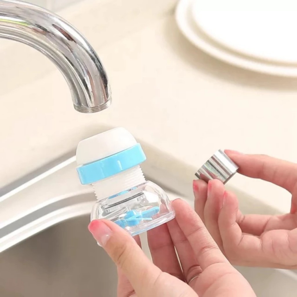 Vòi Sen Lắp Ống Nước Tăng Áp Xoay 360 Độ Dùng Cho Vòi Cong 16-19mm Tiết Kiệm Nước Rửa