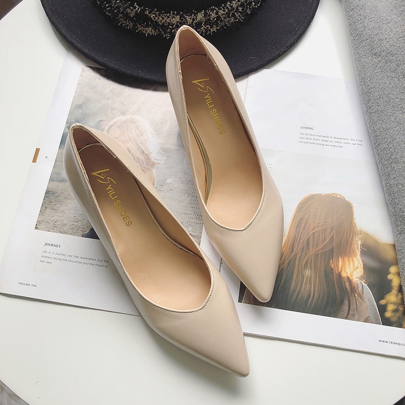 Giày cao gót bít mũi phong cách vintage thời trang dành cho nữ