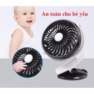 🌟KÈM 1 PIN🌟 Quạt Sạc Pin Tích Điện F168 Chân Kẹp Bàn Kẹp Xe Đẩy Xoay 720 Độ, 3 Tốc Độ Gió Màu Sắc Đa Dạng, DÙNG An Toàn