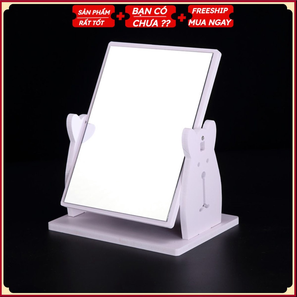 Gương Trang Điểm Thỏ Trắng T9 (Dáng Đơn) + Tặng Khăn Lau Gương Chuyên Dụng