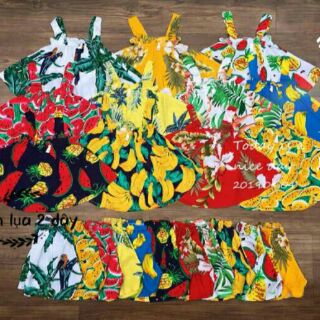 Combo 3 bộ lanh lụa 2 dây cho bé gái