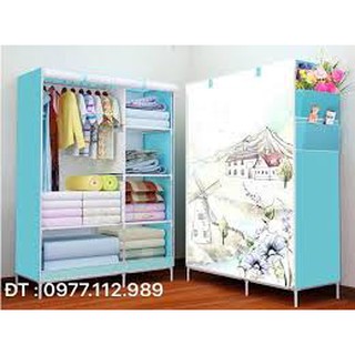 TỦ VẢI CAO CẤP 3D 2 BUỒNG 6 NGĂN