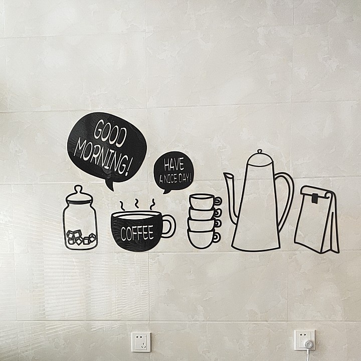 Tranh dán tường mica 3d decor khổ lớn phong cách hiện đại trang trí nhà bếp, quán ăn, trà sữa Nhiều Size - EPeBen