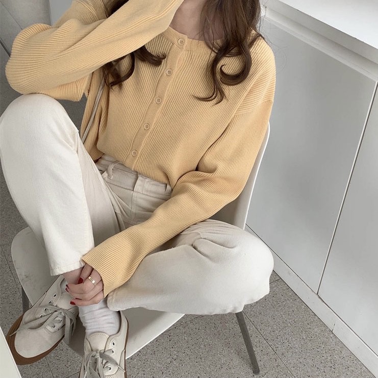 Áo khoác cardigan cổ tròn chất mịn - AK511