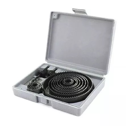 Mũi khoan đục gỗ khoét thạch cao - Bộ khoét lỗ tròn 13 kích thước vành khoét dùng cho bề mặt thạch cao và gỗ ,nhựa