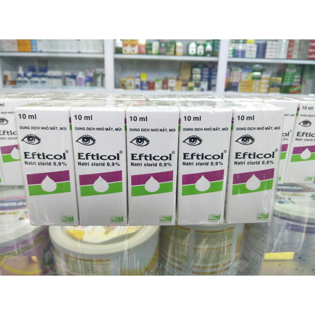 Nước Muối Sinh Lý Efticol 0,9%  - Dùng để nhỏ mắt hoặc rửa mắt , Giảm mỏi mắt Khô mắt
