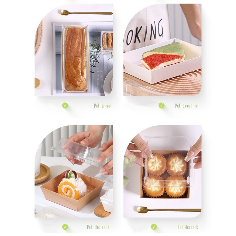 Bán Sỉ! [Bán Sỉ] [Hàng Bán Sỉ] [[Hàng Có Sẵn]Bộ 100 Hộp Giấy Kraft Mini Hình Vuông 4 Inch Đựng Bánh Kẹo Tráng Miệng