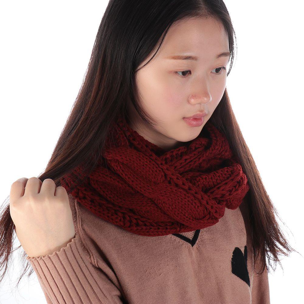 Vòng Tròn Quấn Khăn Choàng Cổ Bằng Len Đan
