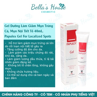 Papulex gel for localized spots 40ml - gel dưỡng làm giảm mụn trứng cá, mụn nội tiết tố.