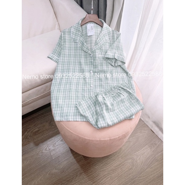 Pijama đũi hàn, bộ cộc đũi hàn phong cách thời trang nữ mềm mát