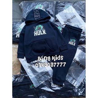 Bộ nỉ hoodie bé trai anh hùng hulk navy pr