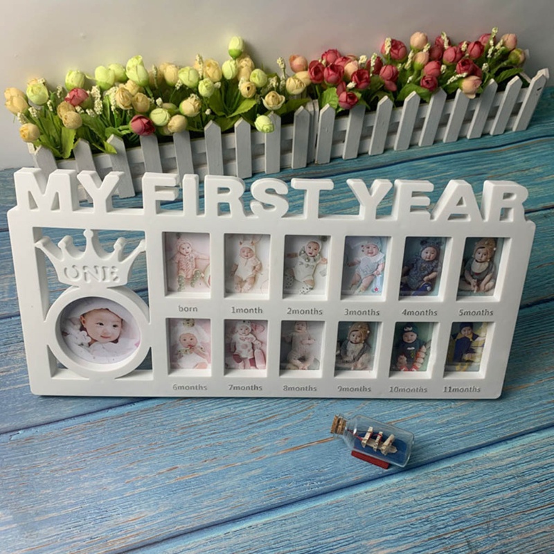 Khung Ảnh Lưu Niệm Năm Đầu Đời In Chữ My First Year Cho Bé 0-12 Tháng Tuổi