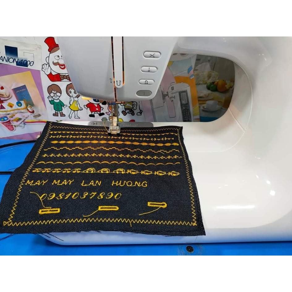 Máy May Brother Lainage, M3000,Profell- May Thêu Trang Trí-Chạy Êm Khỏe- Có Cắt Chỉ- Khuy 1 Bước Vuông Tròn- Màu Trắng
