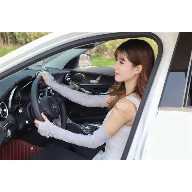 {siêu hót} gang tay chống nắng chất vải lanh lụa hàn quốc