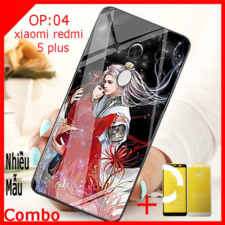 Combo Ốp lưng Kính 3D Xiaomi Redmi 5 Plus Sang trọng (TẶNG KÈM 1 kính cường lực full màn hình )