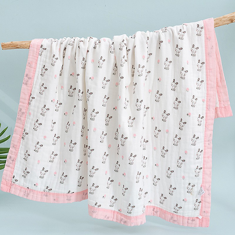 Chăn Khăn Xô Aden 4 Lớp Bo Viền Sợi Cotton