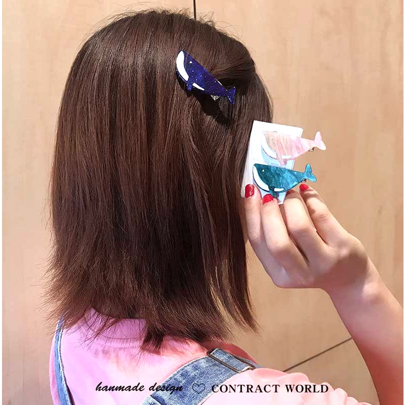 Kẹp Tóc Hình Cá Voi Nhỏ Dễ Thương Phong Cách Hàn Quốc Cho Bé