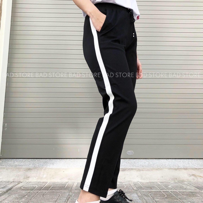 (CHẤT MÁT ) Quần Baggy Sọc Trắng - Chất liệu thun umi nhẹ, co giãn thoải mái | BigBuy360 - bigbuy360.vn