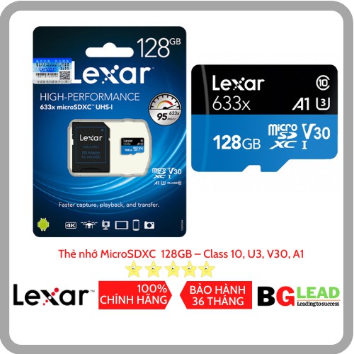 Thẻ nhớ MicroSDXC  128GB – Class 10, U3, V30, A1 - Có Adapter chuyển SD