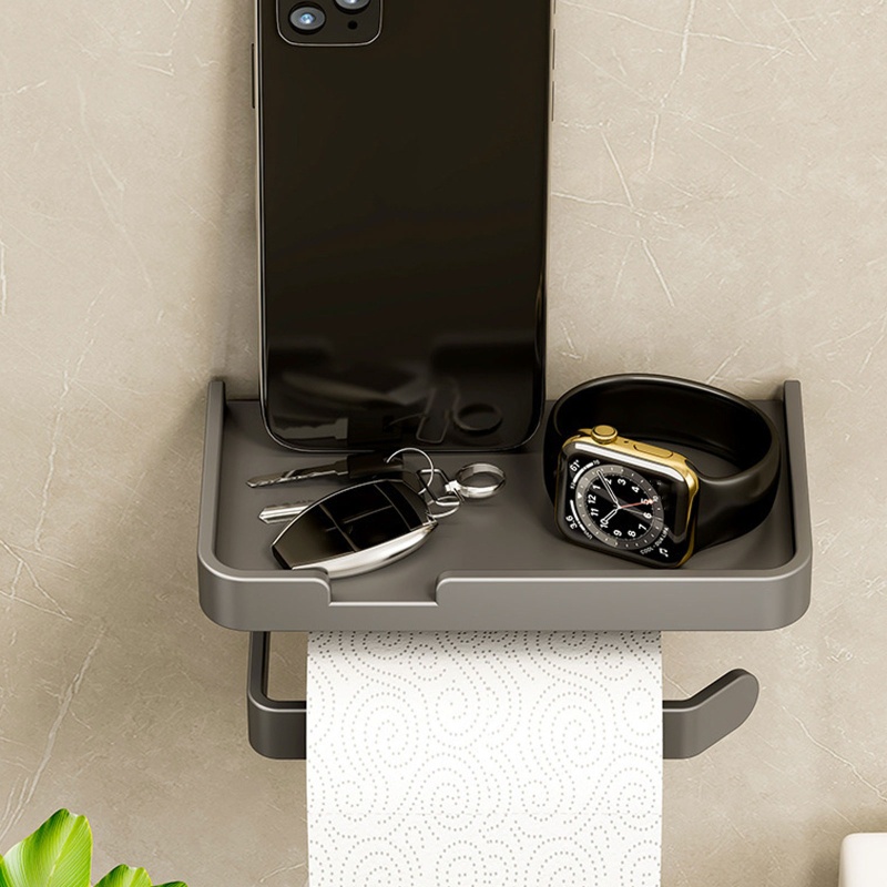 Giá Đỡ Cuộn Giấy Vệ Sinh Bằng Nhôm Gắn Tường Siêu Dính