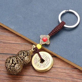 MÓC KHÓA PHONG THỦY HỒ LÔ SONG LONG - 5 ĐỒNG TIỀN HOÀNG ĐẾ - ĐỒ CHƠI PHONG THỦY