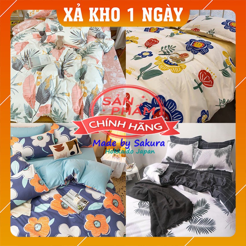 [FREE SHIP -HÀNG XUẤT KHẨU] Chăn Ga Cotton Poly Nhập Khẩu Hàn Quốc Chính Hãng Họa Tiết Hoa Quả To