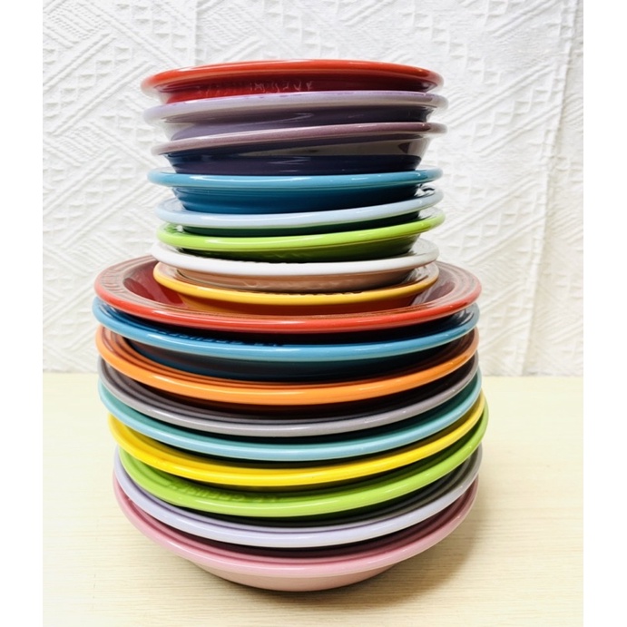 Đĩa sâu lòng 2 size lớn, nhỏ đường kính 20cm và 15cm -  LCreuset, men bóng màu pastel sang trọng