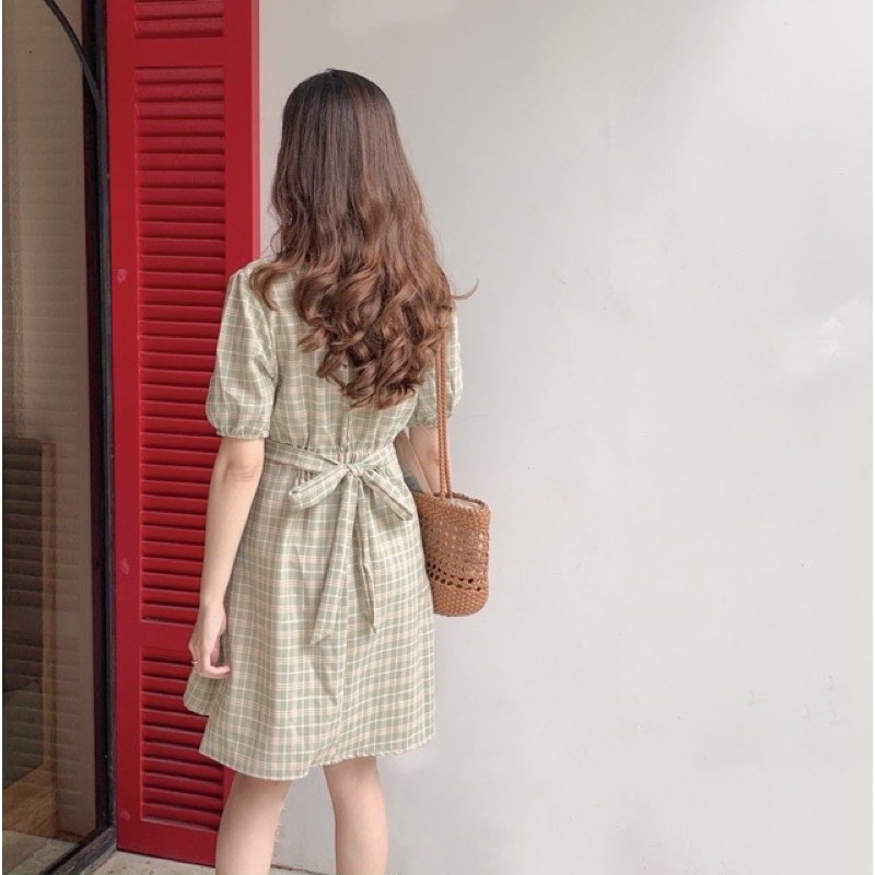 Thanh lý váy xanh caro