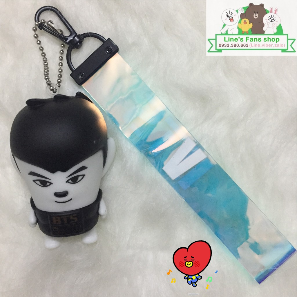 Móc khóa BTS + strap holo_Mẫu mới (KM tặng Sticker & hình xăm BT21 BTS)