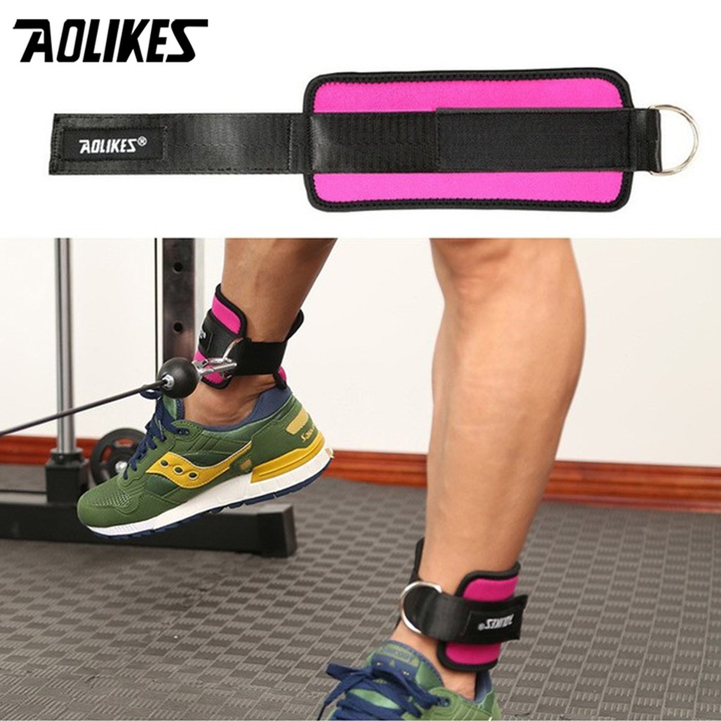 Đai móc cáp tập chân, bảo vệ cổ chân có gắn móc tập gym chính hãng Aolikes