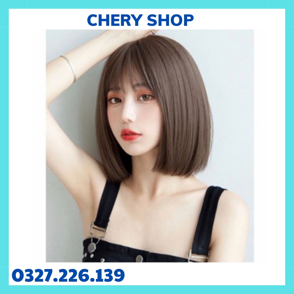 Tóc giả nguyên đầu ngắn ❤️ FREESHIP ❤️ nguyên đầu nâu lạnh siêu đẹp, 3030
