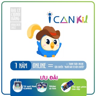 I can kid Thẻ 2 năm (quà: sổ sticker) từ vựng và giải trí tiếng Anh ICANKID cho bé 2-6 tuổi