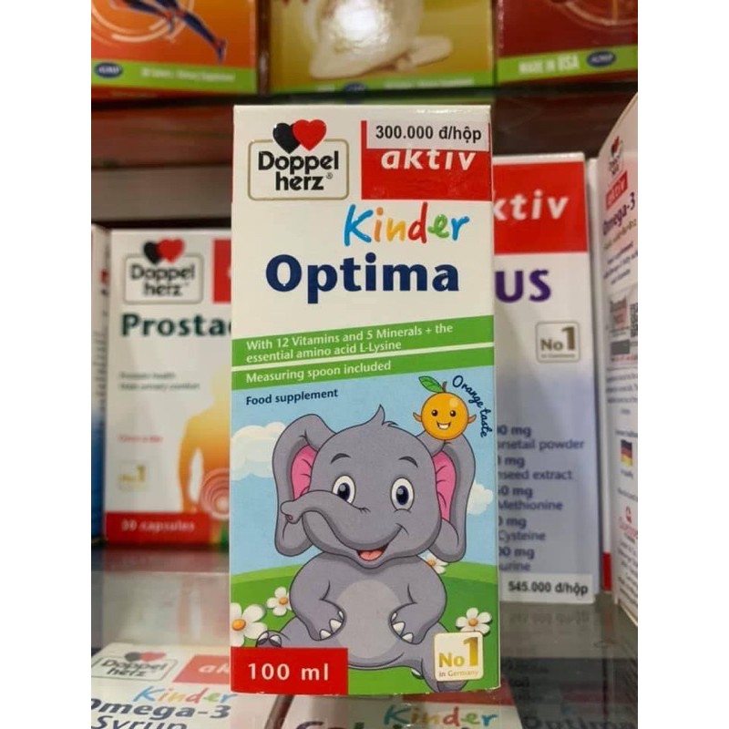 Kinder Optima Doppelherz.Bổ Sung Vitamin Giúp Bé Ăn Ngon Tiêu Hóa,Hấp Thụ Tốt.Xuất Xứ Đức