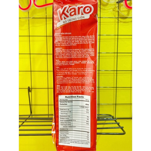 Bánh Karo Bơ Trứng Giòn 150g (15g x 10 gói)