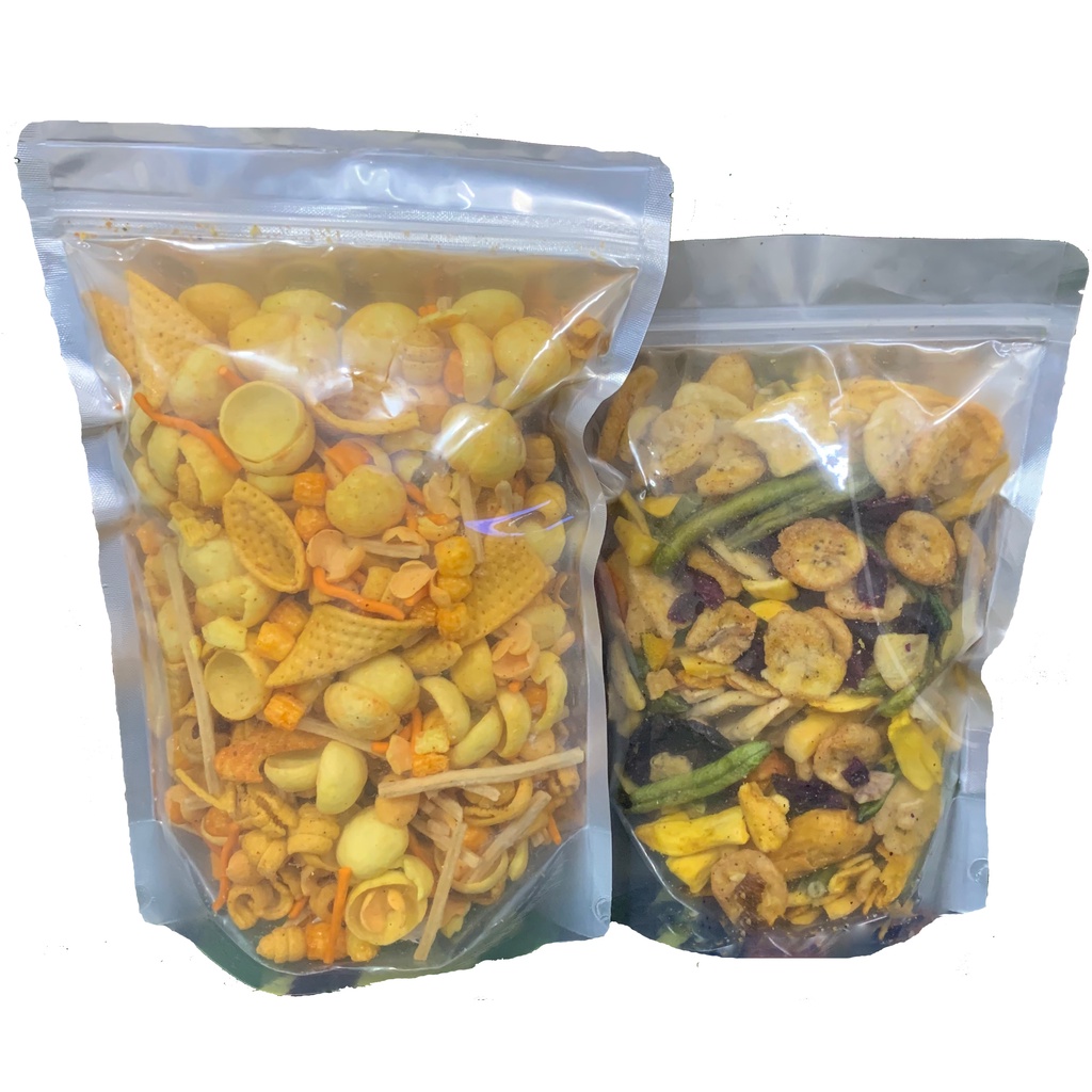 500GR HOA QUẢ SẤY VỠ + 500GR SNACK TÁ LẢ GIÒN NGON