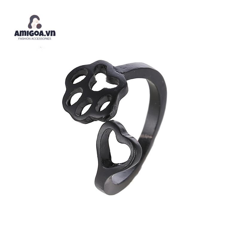 Nhẫn Hở Họa Tiết Chân Chó Đơn Giản Sáng Tạo