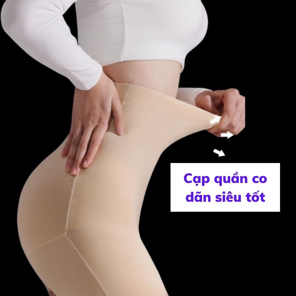 Quần độn mông gen bụng giữ eo thon gọn cạp cao chất su thun lạnh mềm mại thoáng mát LANIXA V9389