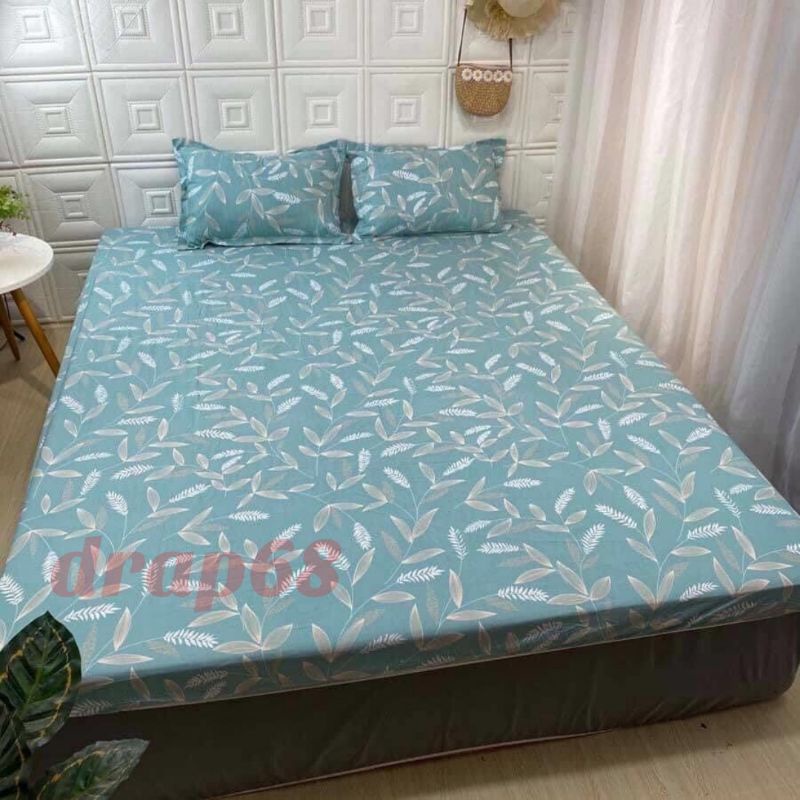 bộ ga kèm 2 vỏ gối chất liệu cotton boly