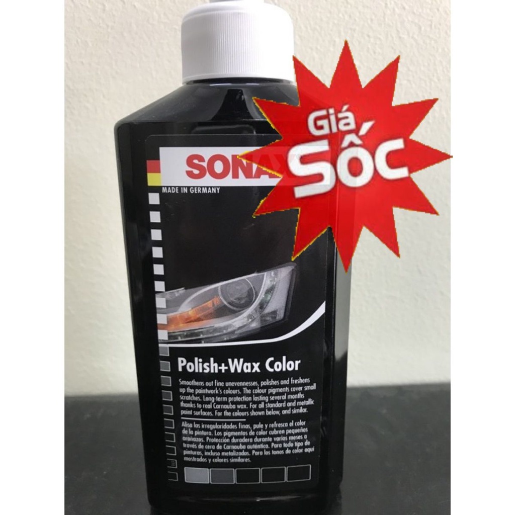 Kem đánh bóng và bảo vệ sơn xe đen Sonax polish & wax color black 250ml - Samurai Sài Gòn.