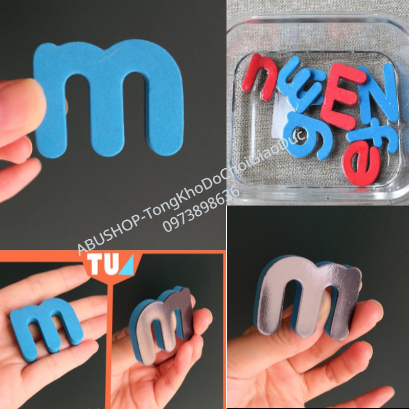 Bộ học chữ cái có nam châm, FULL dán tủ cao cấp bọc bạc