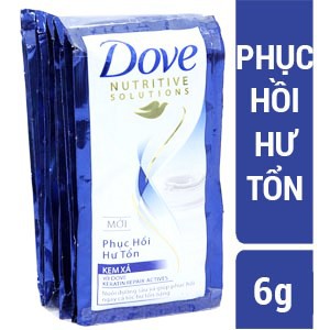 Dây Dầu gội/dầu xả Dove Phục hồi hư tổn gói 6g (dây 12 gói)