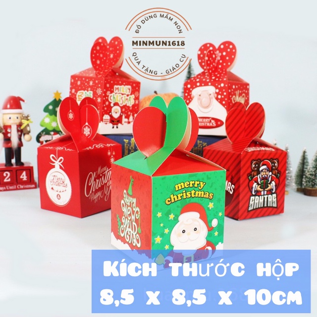 Hộp quà noel giấy trang trí quà noel cho bé 24 mẫu random MinMun1618 hộp noel