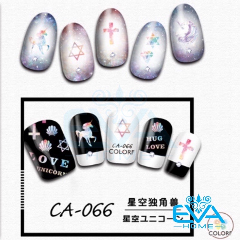 Decal Dán Móng Tay 3D Nail Sticker Tráng Trí Hoạ Tiết Ngựa Pony Thiên Thần CA066