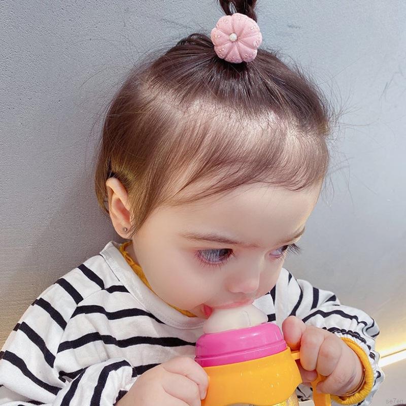 Bộ 6 Dây Buộc Tóc Co Giãn Thiết Kế Hình Trái Cây / Hoa Cho Bé Gái Trên 1 Tuổi