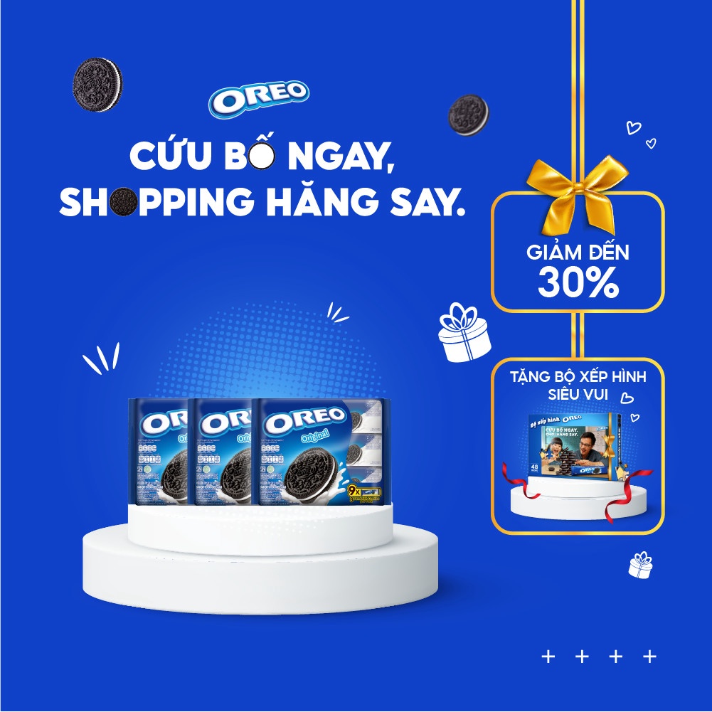 Combo 3 Khay Bánh Quy Oreo Vị Vani, 256.5g x 3