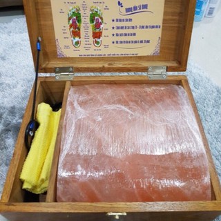 Hộp đá muối Himalaya massage chân cao cấp, đá loại 1, đúng tuổi, mặt cong nguyên khối