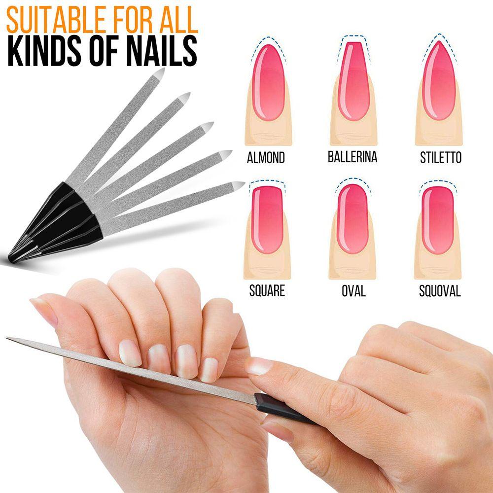 OCEANMAP Dụng Cụ Dũa Móng Tay Bằng Kim Loại Với Tay Cầm Nhựa Tiện Dụng
