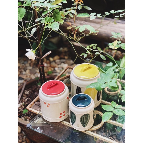 Hũ Muối Dưa Cà Sứ Bát Tràng Vại Muối Dưa Đựng Gạo Đựng Muối Đường Hũ Sứ Đựng Đồ Khô 3 Size Decor Bếp