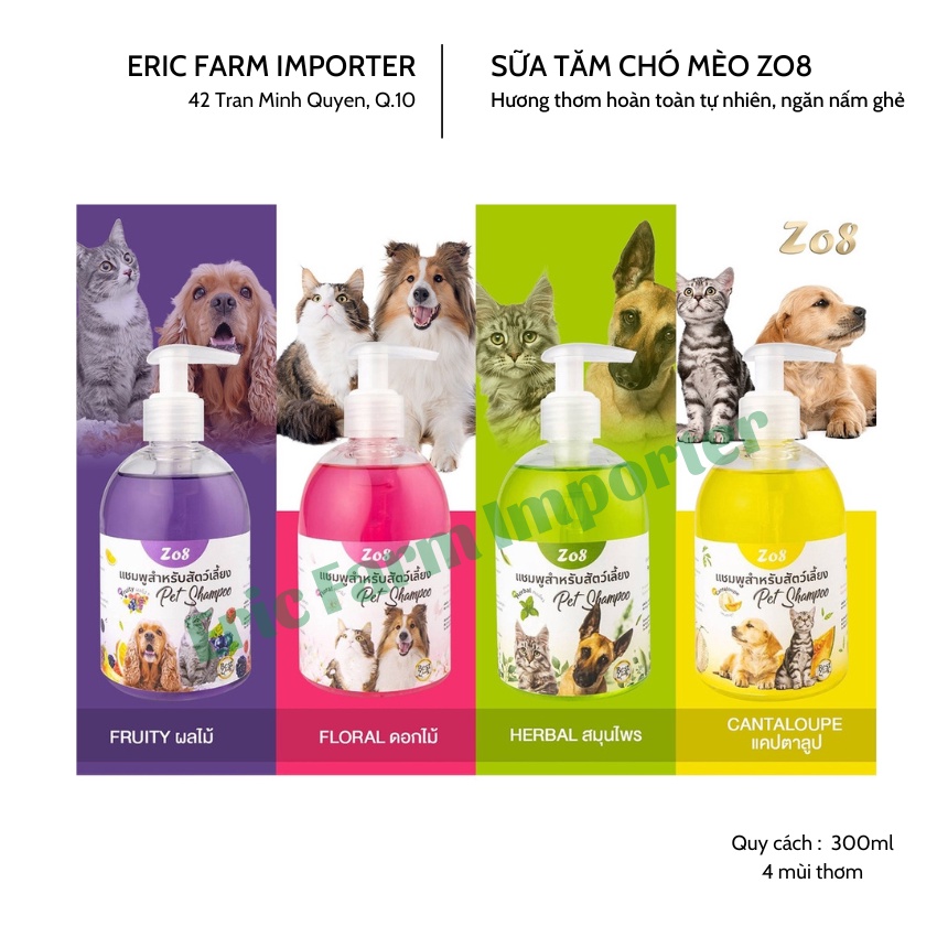 Sữa Tắm Chó Mèo Zo8 ThaiLand 🐶 FREE SHIP 🐶 Sữa Tắm Ngăn Ngừa Rụng Lông Và Phòng Chống Nấm Ghẻ