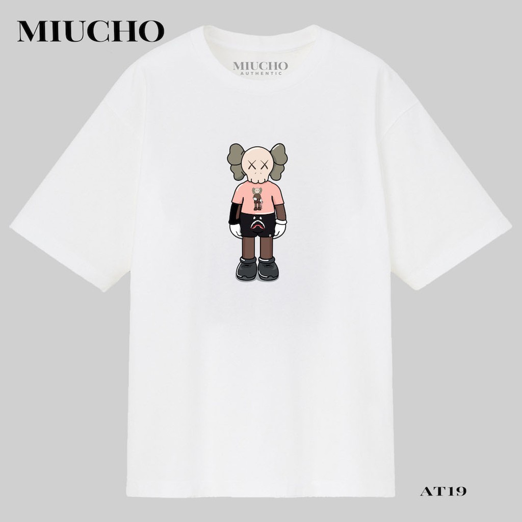 Áo phông kaws nữ form rộng tay lỡ unisex, áo thun kaws nữ form rộng tay lỡ unisex cotton AT019 Miucho in logo